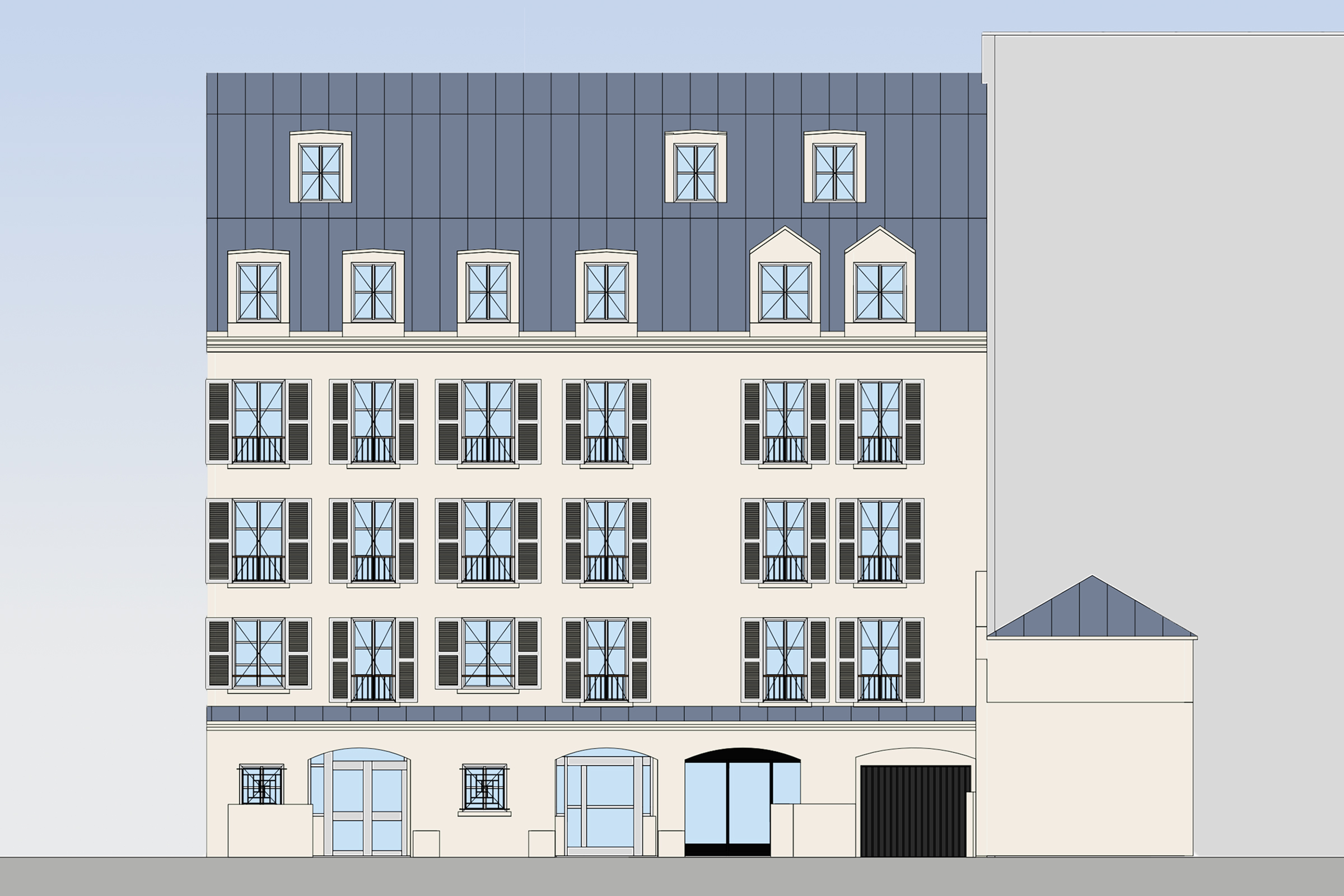 Élévation façade haussmannienne