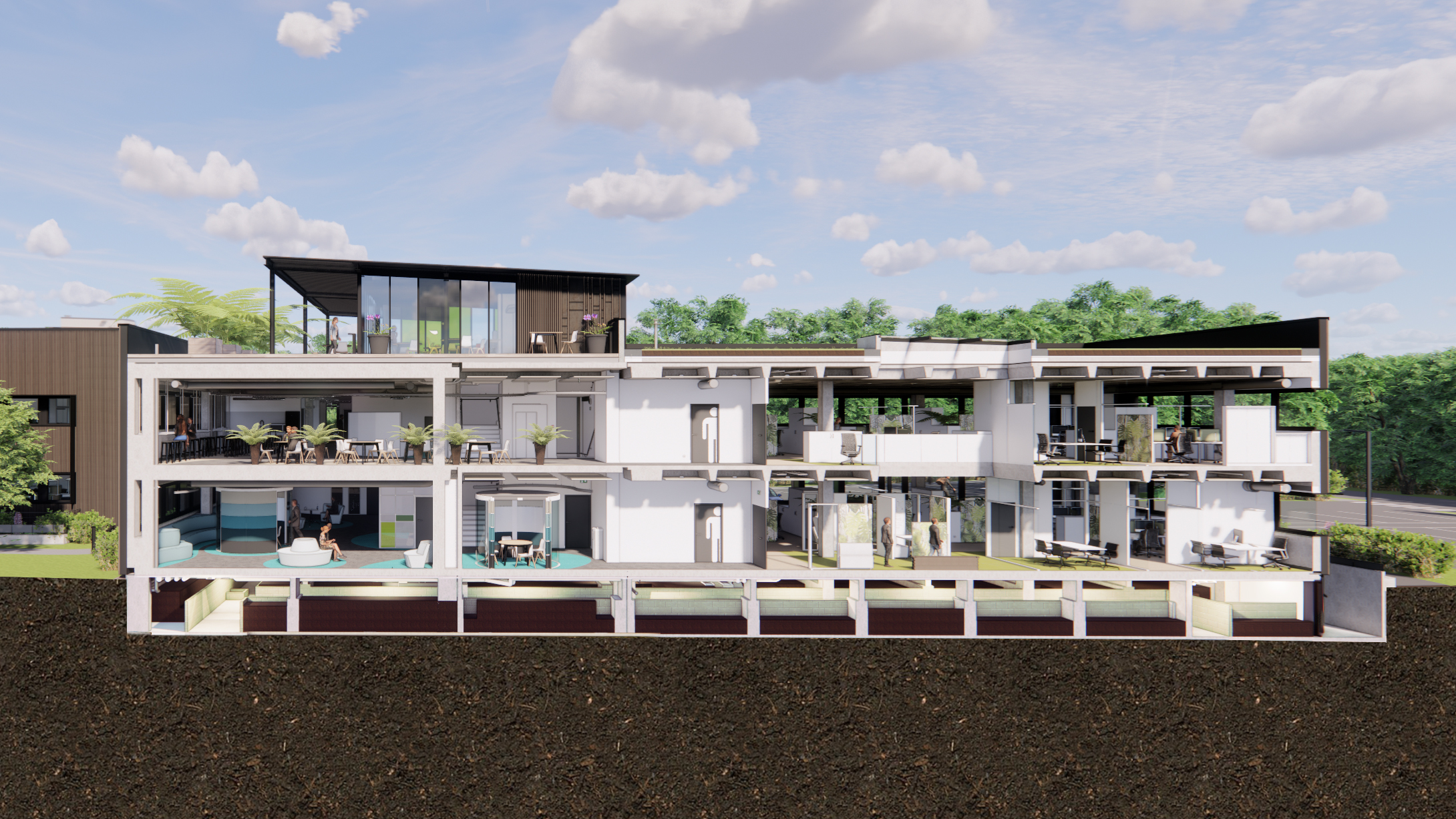 Coupe — Immeuble de bureaux (vue de jour)